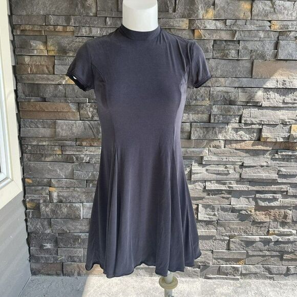 Silence + Noise Charcoal Gray Mini Dress XS Soft Raw Hems - Picture 1 of 4